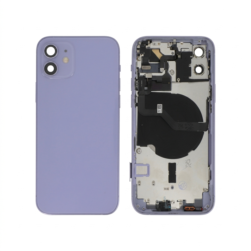 Vitre Arrière Complète Mauve iPhone 12 (Sans Logo)