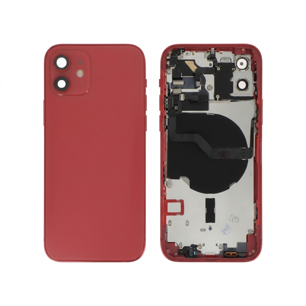 Vitre Arrière Complète Rouge iPhone 12 (Sans Logo)