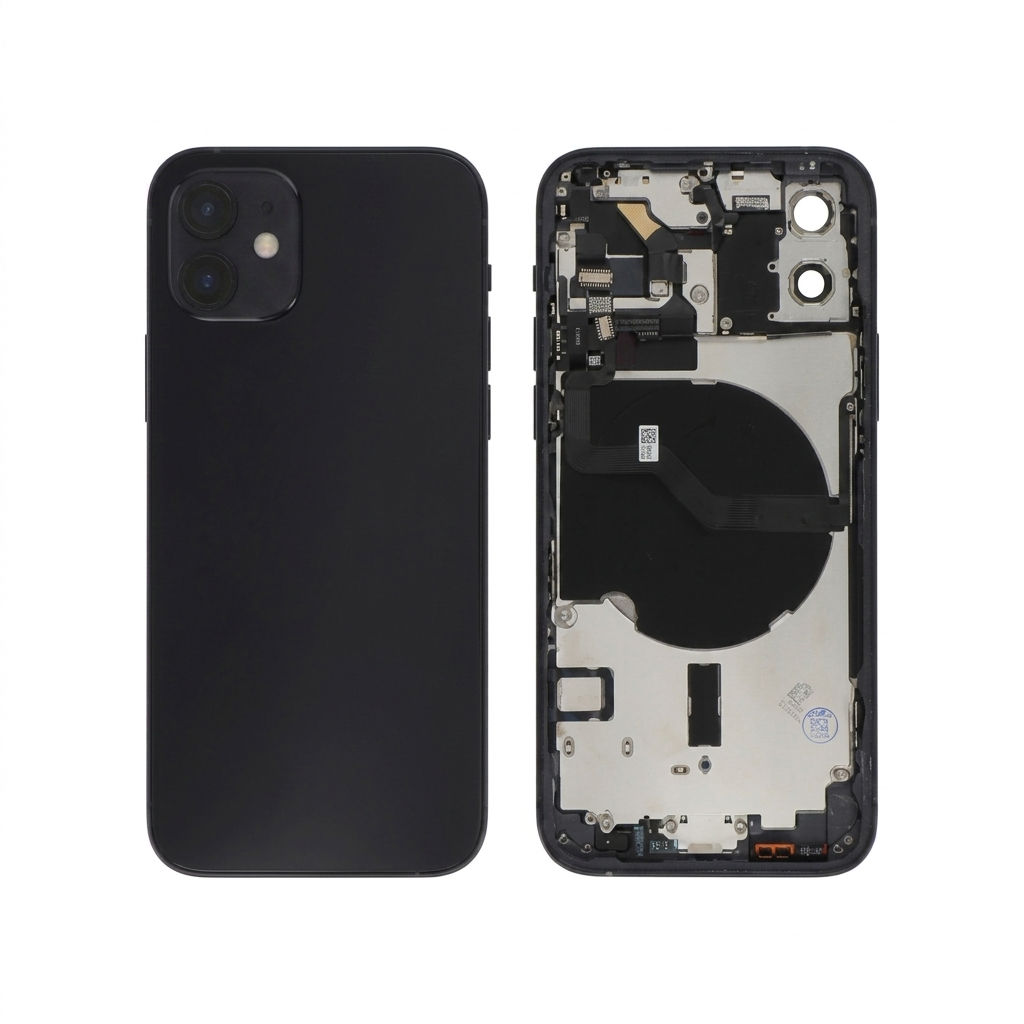 Vitre Arrière Complète Noire iPhone 12 (Sans Logo)