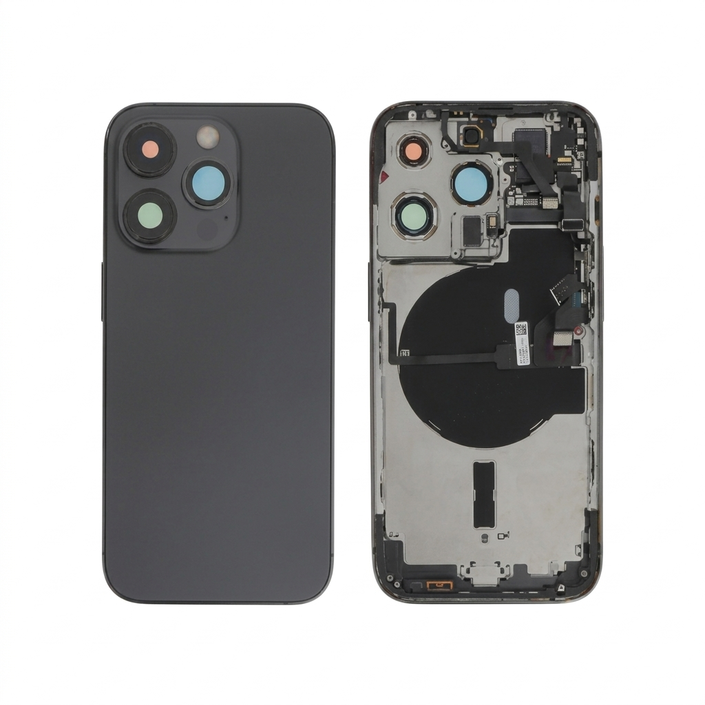 Vitre Arrière Complete Noir Sidéral iPhone 14 Pro Max (Avec MagSafe) Sans Logo