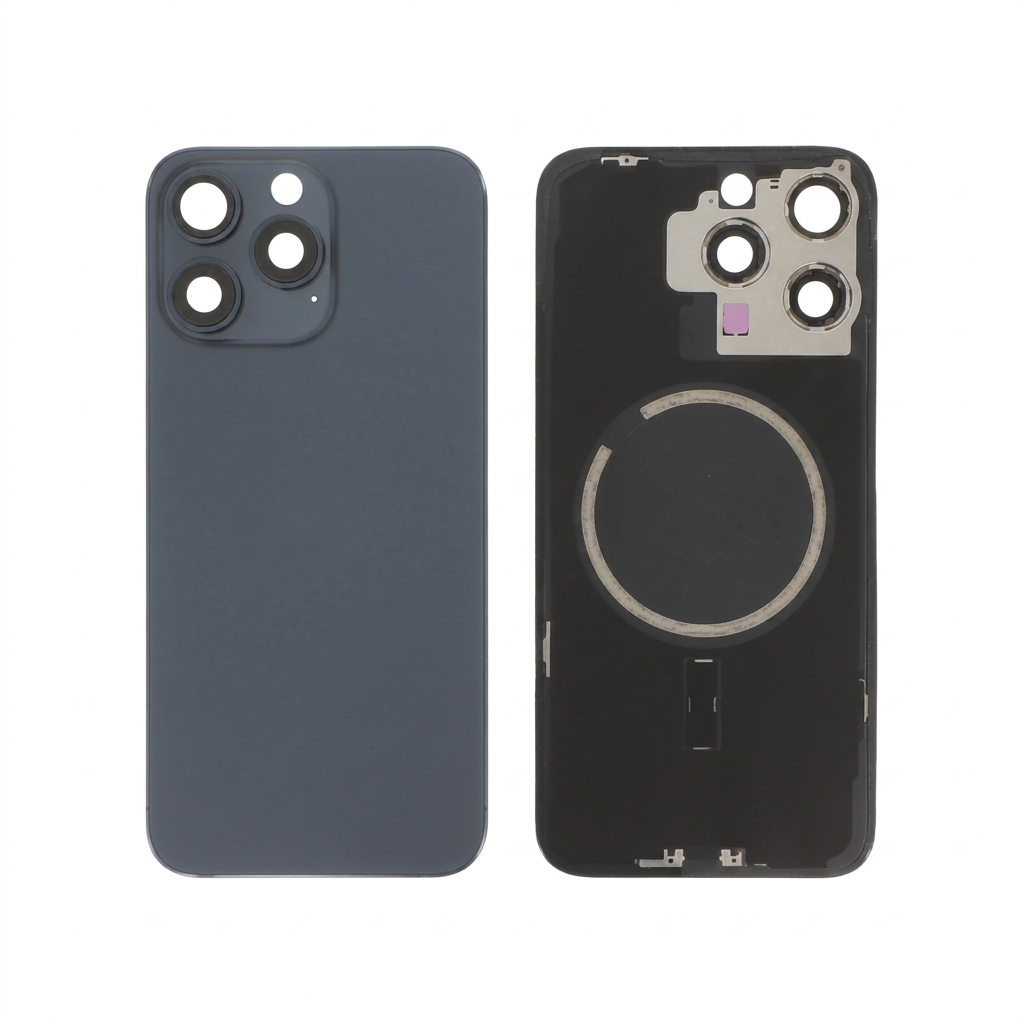 Vitre Arrière Titane Bleu iPhone 15 Pro Max (Avec MagSafe) Sans Logo